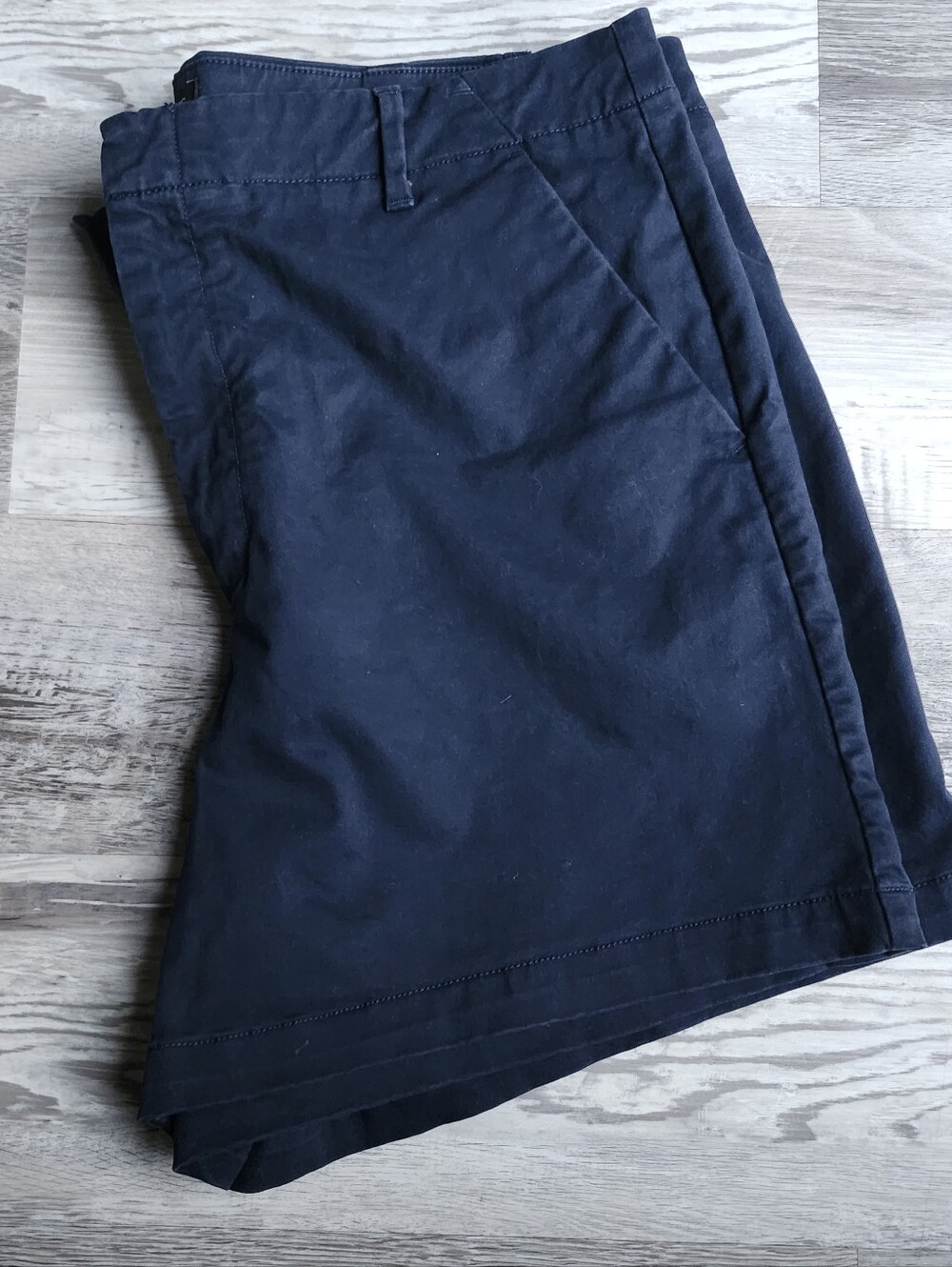 Banana Republic Authentic Chino Shorts Women's 16 Navy Stretch Cotton